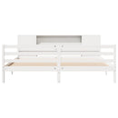 vidaXL fehér tömör fenyőfa könyvespolcos ágy matrac nélkül 180x200 cm
