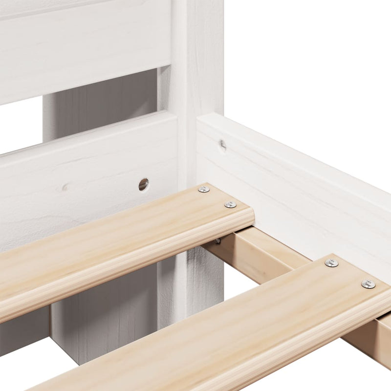 vidaXL fehér tömör fenyőfa könyvespolcos ágy matrac nélkül 140x200 cm