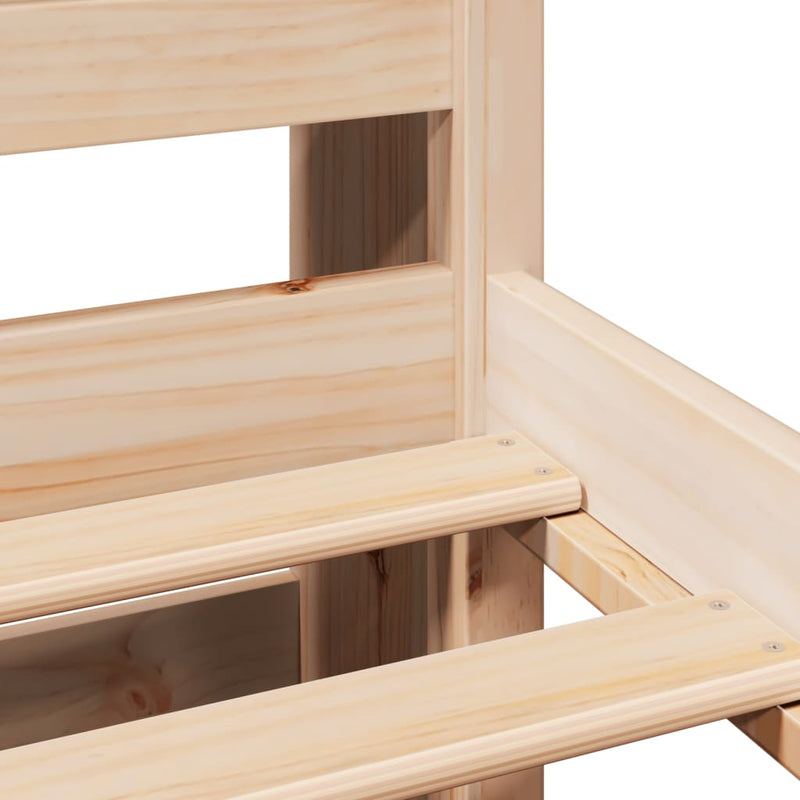 vidaXL tömör fenyőfa könyvespolcos ágy matrac nélkül 135 x 190 cm