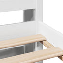 vidaXL fehér tömör fenyőfa könyvespolcos ágy matrac nélkül 135x190 cm