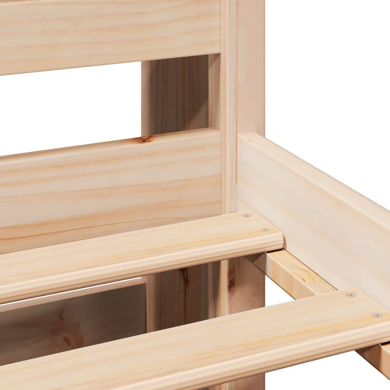 vidaXL tömör fenyőfa könyvespolcos ágy matrac nélkül 100 x 200 cm