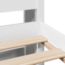 vidaXL fehér tömör fenyőfa könyvespolcos ágy matrac nélkül 140x200 cm