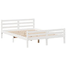 vidaXL fehér tömör fenyőfa könyvespolcos ágy matrac nélkül 150x200 cm