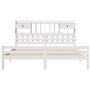 vidaXL fehér tömör fenyőfa könyvespolcos ágy matrac nélkül 180x200 cm