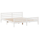 vidaXL fehér tömör fenyőfa könyvespolcos ágy matrac nélkül 180x200 cm