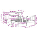 vidaXL tömör fenyőfa könyvespolcos ágy matrac nélkül 135 x 190 cm