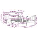 vidaXL tömör fenyőfa könyvespolcos ágy matrac nélkül 120 x 200 cm