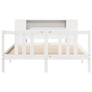 vidaXL fehér tömör fenyőfa könyvespolcos ágy matrac nélkül 140x200 cm
