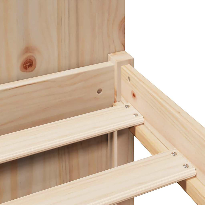 vidaXL tömör fenyőfa könyvespolcos ágy matrac nélkül 200 x 200 cm