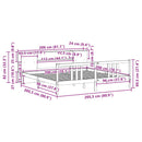 vidaXL tömör fenyőfa könyvespolcos ágy matrac nélkül 200 x 200 cm