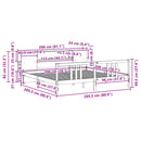 vidaXL fehér tömör fenyőfa könyvespolcos ágy matrac nélkül 200x200 cm