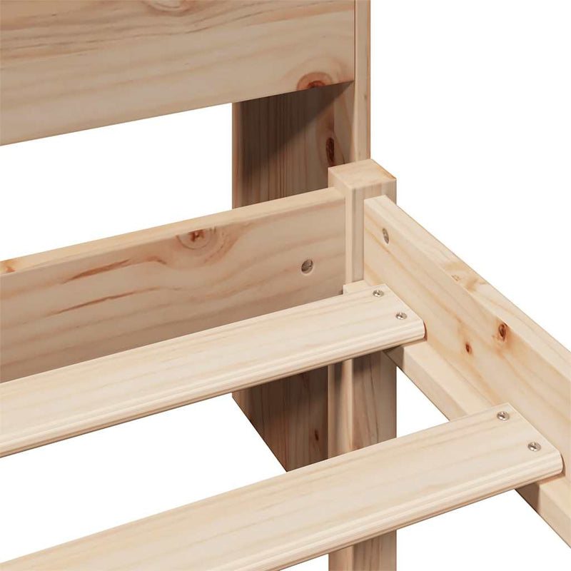 vidaXL tömör fenyőfa könyvespolcos ágy matrac nélkül 90 x 190 cm