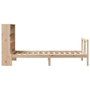 vidaXL tömör fenyőfa könyvespolcos ágy matrac nélkül 90 x 190 cm