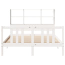 vidaXL fehér tömör fenyőfa könyvespolcos ágy matrac nélkül 140x200 cm