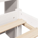 vidaXL fehér tömör fenyőfa könyvespolcos ágy matrac nélkül 140x200 cm