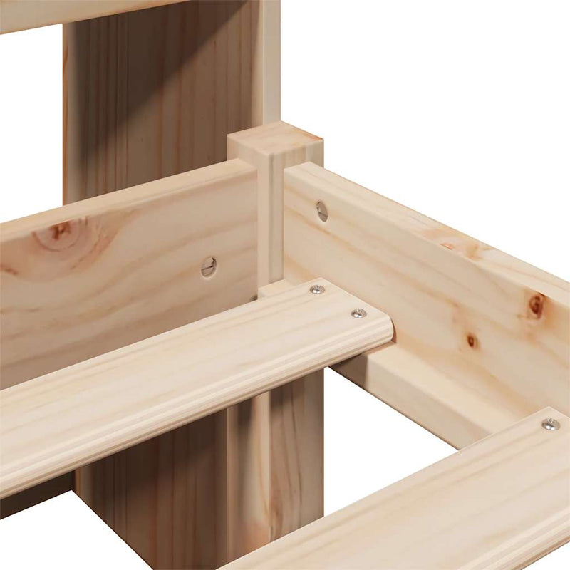 vidaXL tömör fenyőfa könyvespolcos ágy matrac nélkül 180 x 200 cm