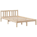 vidaXL tömör fenyőfa könyvespolcos ágy matrac nélkül 135 x 190 cm