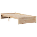 vidaXL tömör fenyőfa könyvespolcos ágy matrac nélkül 75 x 190 cm