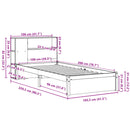 vidaXL tömör fenyőfa könyvespolcos ágy matrac nélkül 100 x 200 cm