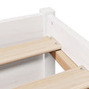 vidaXL fehér tömör fenyőfa könyvespolcos ágy matrac nélkül 100x200 cm