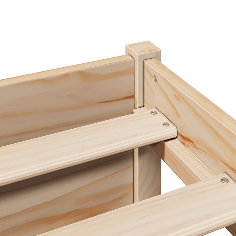 vidaXL tömör fenyőfa könyvespolcos ágy matrac nélkül 90 x 200 cm