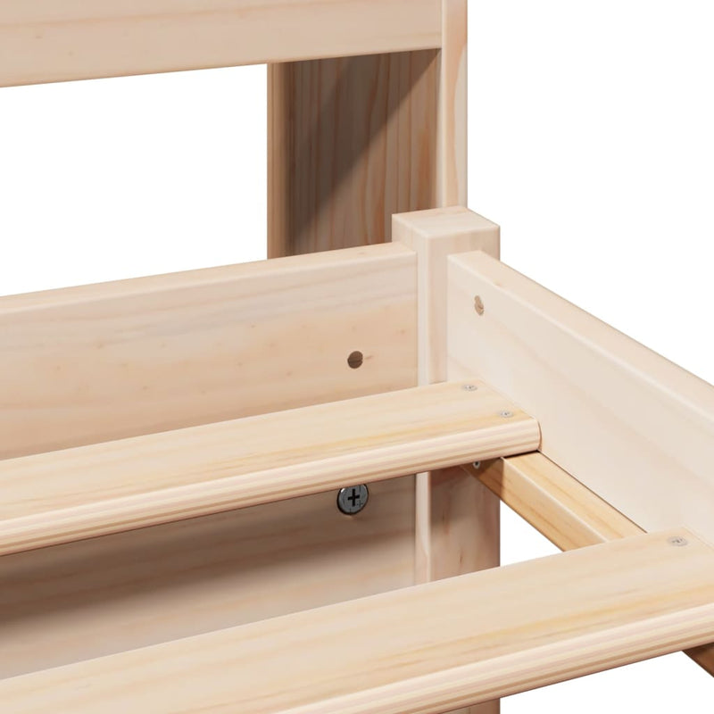 vidaXL tömör fenyőfa könyvespolcos ágy matrac nélkül 90 x 200 cm