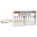 vidaXL fehér tömör fenyőfa könyvespolcos ágy matrac nélkül 180x200 cm