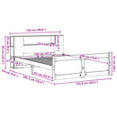 vidaXL tömör fenyőfa könyvespolcos ágy matrac nélkül 120 x 190 cm