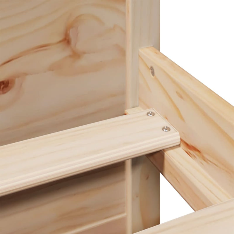 vidaXL tömör fenyőfa könyvespolcos ágy matrac nélkül 135 x 190 cm