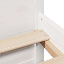 vidaXL fehér tömör fenyőfa könyvespolcos ágy matrac nélkül 120x200 cm