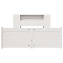 vidaXL fehér tömör fenyőfa könyvespolcos ágy matrac nélkül 160x200 cm