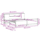 vidaXL fehér tömör fenyőfa könyvespolcos ágy matrac nélkül 180x200 cm