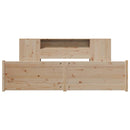 vidaXL tömör fenyőfa könyvespolcos ágy matrac nélkül 200 x 200 cm