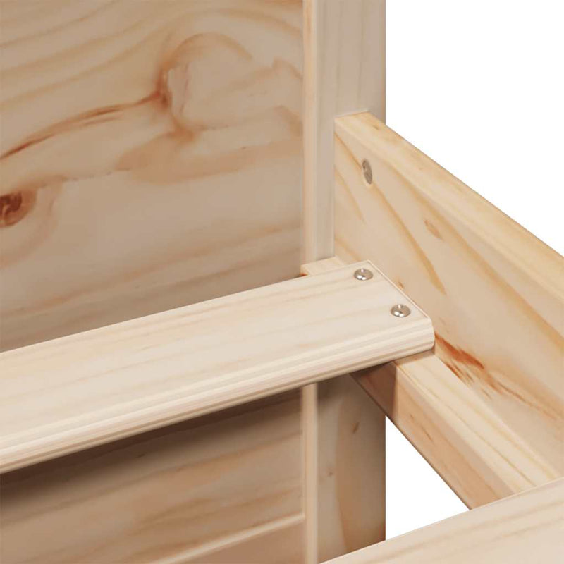 vidaXL tömör fenyőfa könyvespolcos ágy matrac nélkül 200 x 200 cm