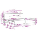 vidaXL tömör fenyőfa könyvespolcos ágy matrac nélkül 200 x 200 cm