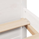 vidaXL fehér tömör fenyőfa könyvespolcos ágy matrac nélkül 200x200 cm