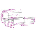 vidaXL fehér tömör fenyőfa könyvespolcos ágy matrac nélkül 200x200 cm
