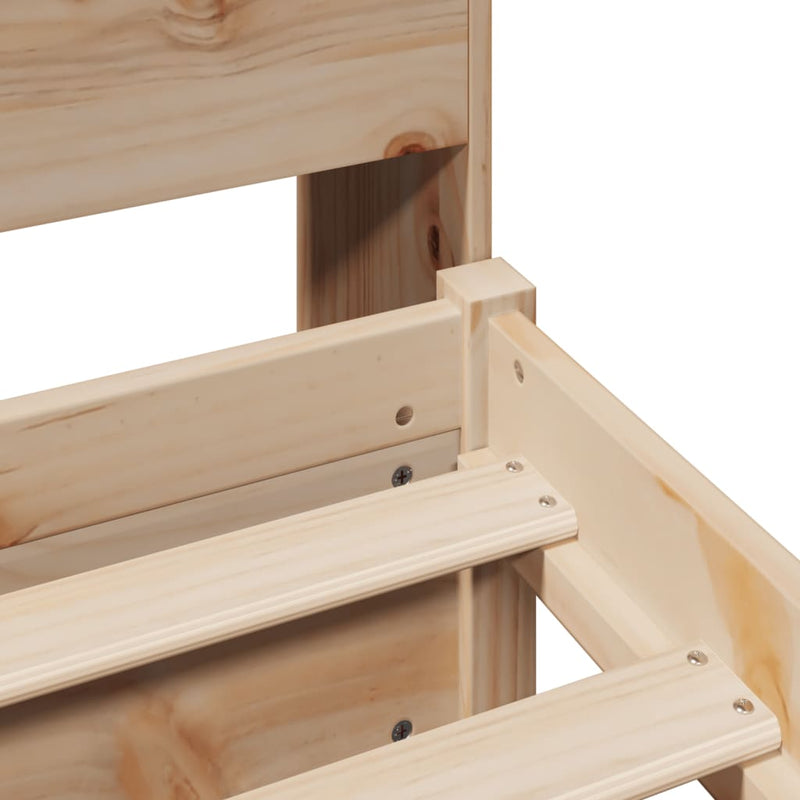 vidaXL tömör fenyőfa könyvespolcos ágy matrac nélkül 75 x 190 cm