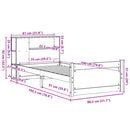 vidaXL tömör fenyőfa könyvespolcos ágy matrac nélkül 75 x 190 cm