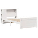 vidaXL fehér tömör fenyőfa könyvespolcos ágy matrac nélkül 75 x 190 cm