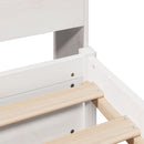 vidaXL fehér tömör fenyőfa könyvespolcos ágy matrac nélkül 75 x 190 cm