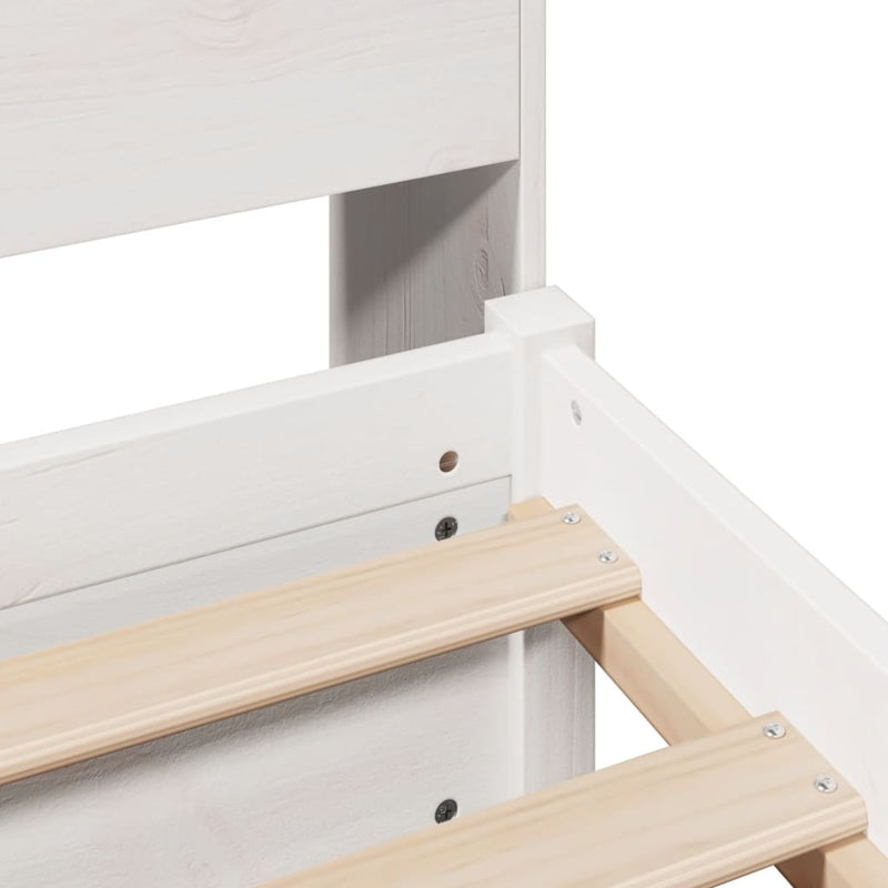 vidaXL fehér tömör fenyőfa könyvespolcos ágy matrac nélkül 75 x 190 cm