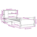 vidaXL tömör fenyőfa könyvespolcos ágy matrac nélkül 90 x 190 cm