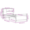 vidaXL tömör fenyőfa könyvespolcos ágy matrac nélkül 100 x 200 cm