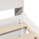 vidaXL fehér tömör fenyőfa könyvespolcos ágy matrac nélkül 100x200 cm