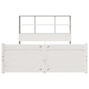 vidaXL fehér tömör fenyőfa könyvespolcos ágy matrac nélkül 140x190 cm