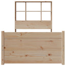 vidaXL tömör fenyőfa könyvespolcos ágy matrac nélkül 90 x 200 cm