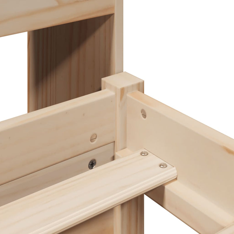 vidaXL tömör fenyőfa könyvespolcos ágy matrac nélkül 90 x 200 cm