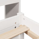 vidaXL fehér tömör fenyőfa könyvespolcos ágy matrac nélkül 140x200 cm