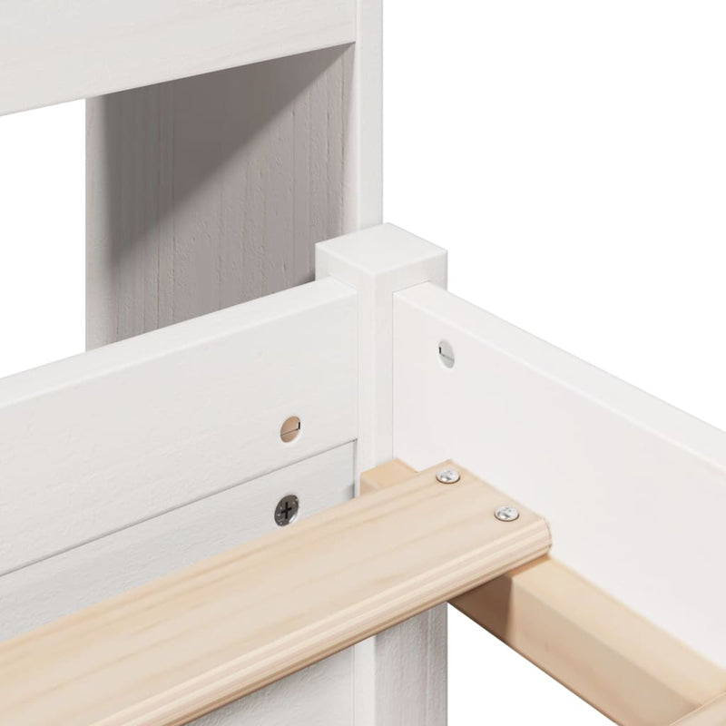 vidaXL fehér tömör fenyőfa könyvespolcos ágy matrac nélkül 180x200 cm